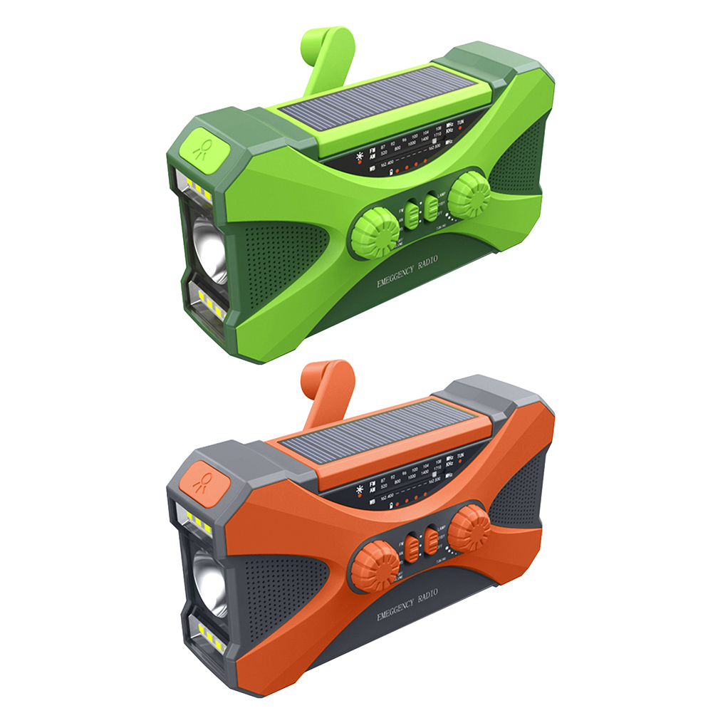 Outdoor Power Tool Kit - 10000mAh วิทยุมัลติฟังก์ชั่นกันน้ําไฟฉุกเฉิน/Power Bank/AM/FM วิทยุสภาพอากาศ/SOS นาฬิกาปลุกเครื่องมือการอยู่รอดกลางแจ้ง