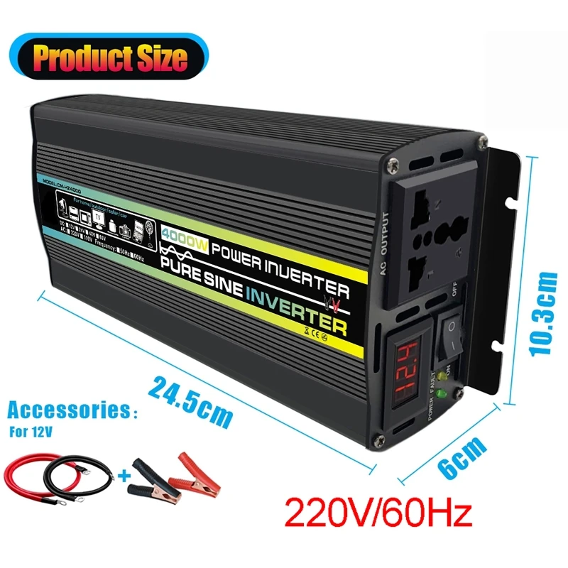 4000W Pure Sine Wave รถอินเวอร - Ac Outdoor Power บทวิจารณ์และราคา